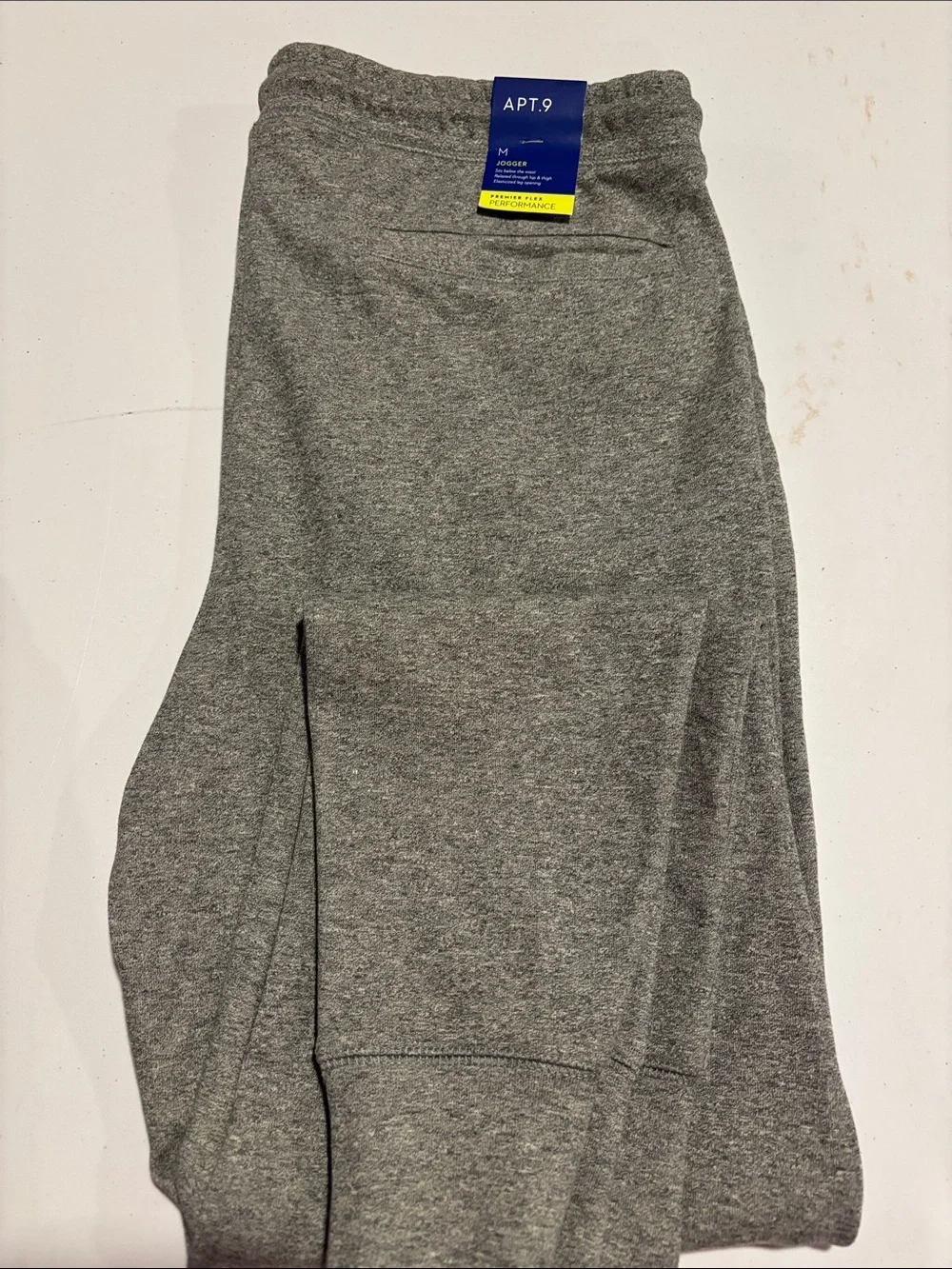 NWT Mens Medium Apt. 9 Gray Heather Jogger Pants